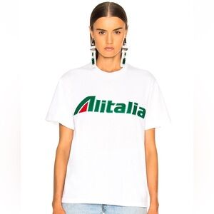 🔥ALBERTA FERRETTI x ALITALIA Logo Tee White